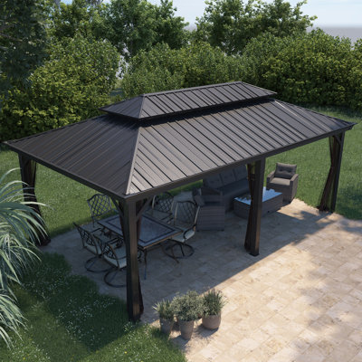 20 pi L 12 pi. D Pavillon de jardin en aluminium