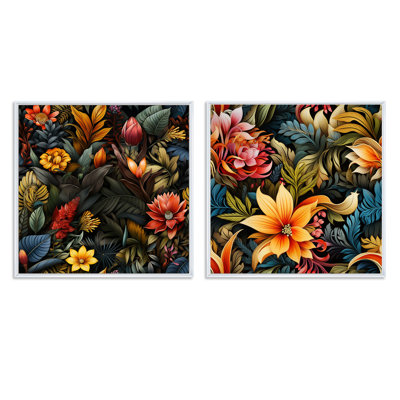 Jaynes - Floral Square Collage Set Of 2