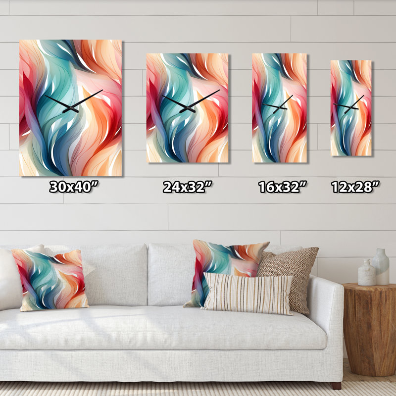 Jancy - Horloge murale abstraite, H 32 po x l 14 po x P 1 po