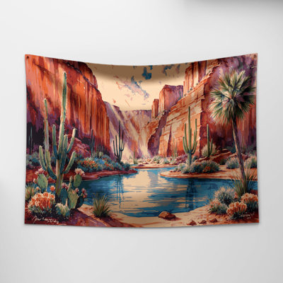 Southwestern Landscapes Desert Oasis 101 Wall Tapestry