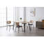 Modern Rattan Dining Chairs Upholstered Faux Leather Dining Room Chairs with Rattan Backrests and Metal Legs Armless Kitchen Chairs for Dining Room-1574143915