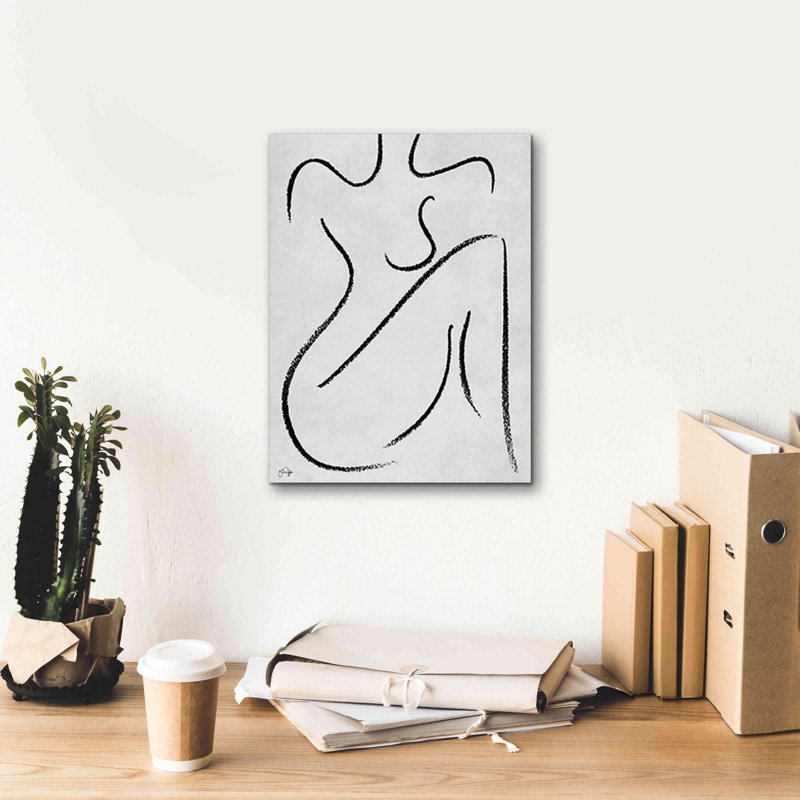 «Sitting Woman» par Yass Naffas Designs, estampe numérique sur toile, H 16 po x l 12 po x P 0,75 po
