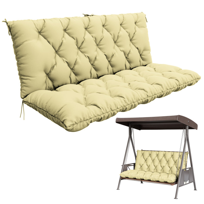 5'' Outdoor Waterproof Cushion For Swing Chair Garden Bench, 60" W x 40" D, Light Yellow