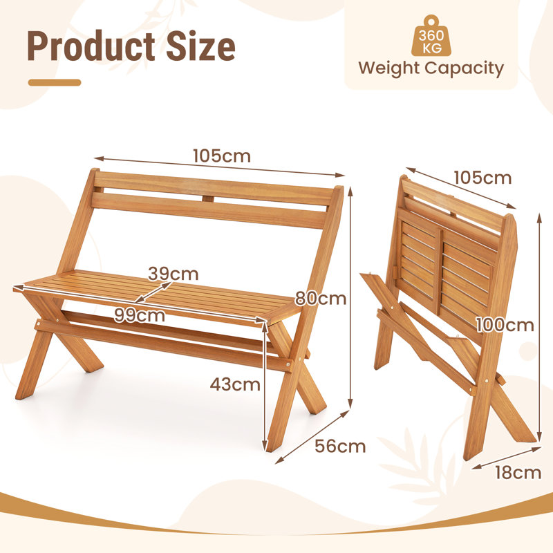 Solid Wood Outdoor Bench