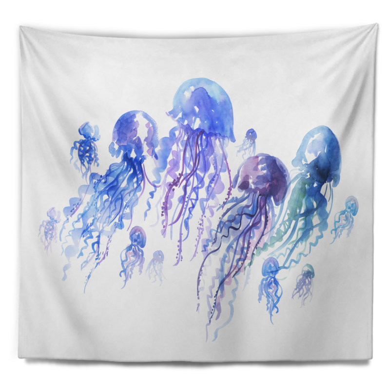 Tapisserie bleue et mauve, H 50 po x l 60 po