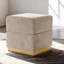 Tabouret décoratif - Compartiment de rangement décoratif de style contemporain avec base cubique en acier inoxydable et finition argentée-338136556