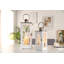 Ensemble de 2 lanternes décoratives en bois avec anneau en argent (blanc)