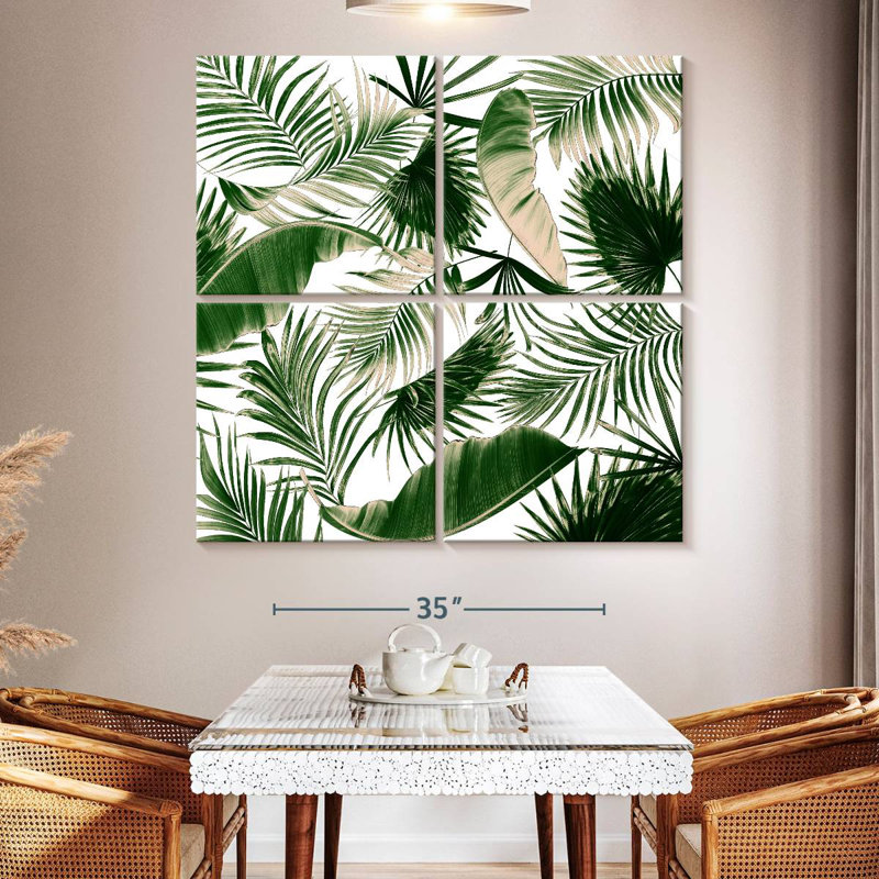 Assorted Tropical Leaves, 50" H x 50" W