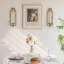Ensemble de 2 appliques murales miroir avec cadre en métal arqué, couleur or-1991440225