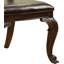 Ensemble de 2 chaises d'appoint de style traditionnel traditionnel avec dossier en cerisier brun et siège en similicuir rembourré