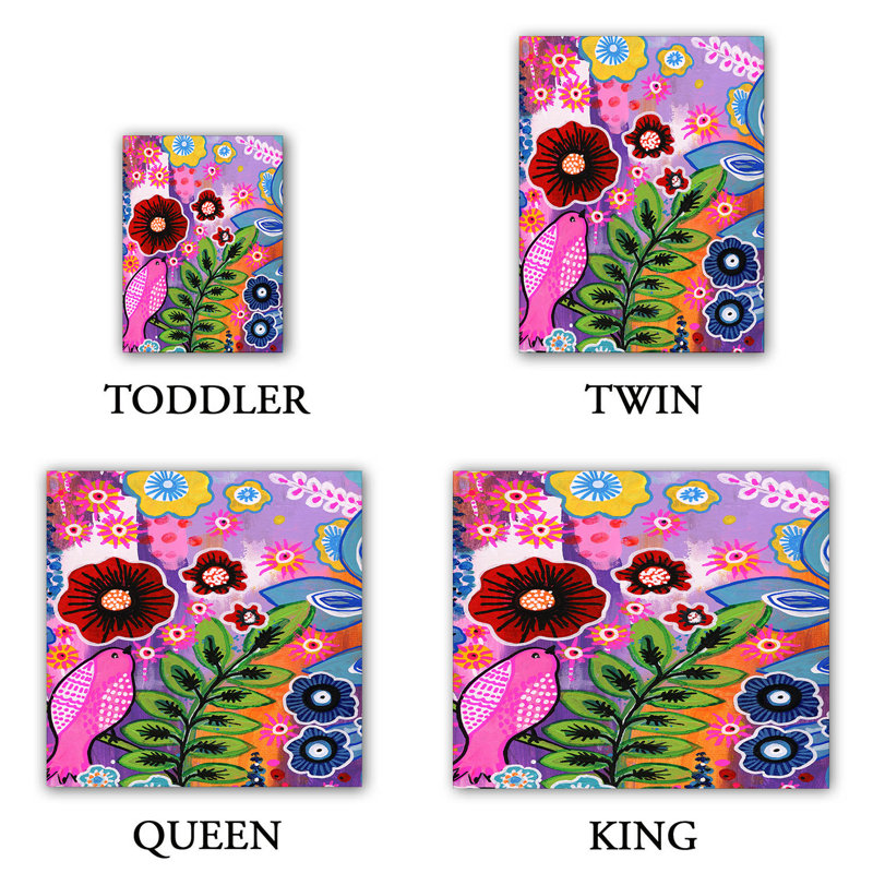 Ensemble de housse de couette à oiseau beauté, 1 housse de couette grand + 2 taies standards