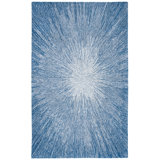 Leudbald Micro-Loop Hand Tufted Wool And Cotton With Latex Abstract Rug