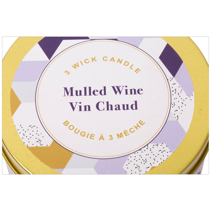 Bougie parfumée à 3 mèches 14 oz Kiera Grace, Vin chaud