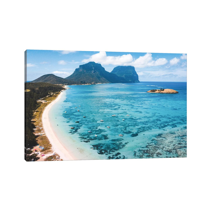 Island Lagoon With Beach by James Vodicka - Wrapped Canvas Gallery-Wrapped Canvas Giclée, 66.04cm H x 101.6cm W