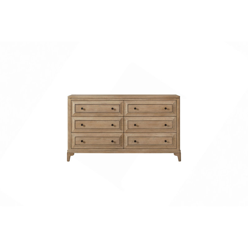 Commode à 6 tiroirs, finition sable moderne
