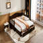 Lit de jour simple en bois avec lit gigogne simple, lit de jour extensible avec deux tiroirs de rangement, espresso (heure d’arrivée prévue: 9,12)-70505267