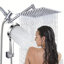 Pomme de douche chromée Combo pomme de douche à haute pression 12 pouces avec bras d'extension réglable 11 po et 3 réglages à main