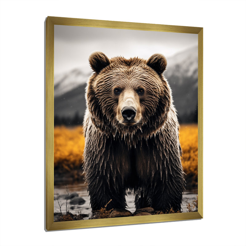 «Avryl Bear Mighty Bear I», reproduction d'art sur toile, H 20 po x l 12 po x P 1 po, Or