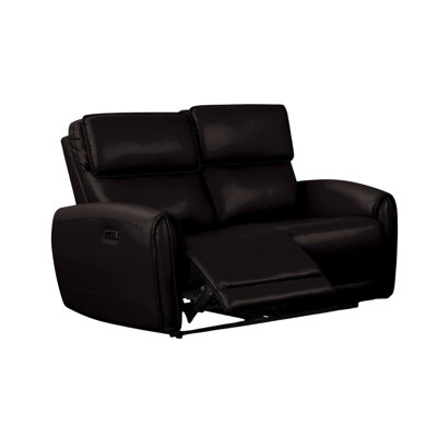 57.4" W Contemporary Power Loveseat, Black