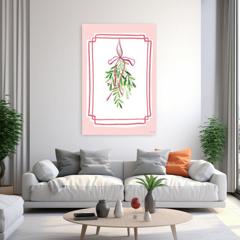 «Whimsy Mistletoe», art abstrait fantaisiste romantique, H 60 po x l 40 po