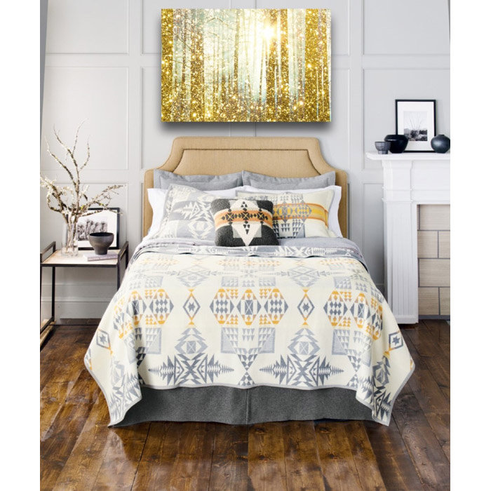 Gold and White Framed Landscape Canvas Print, 24" x 36"