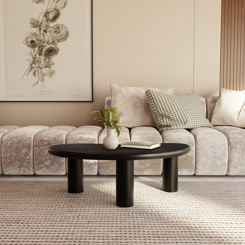 Table basse en bois massif naturel de 47 po de largeur