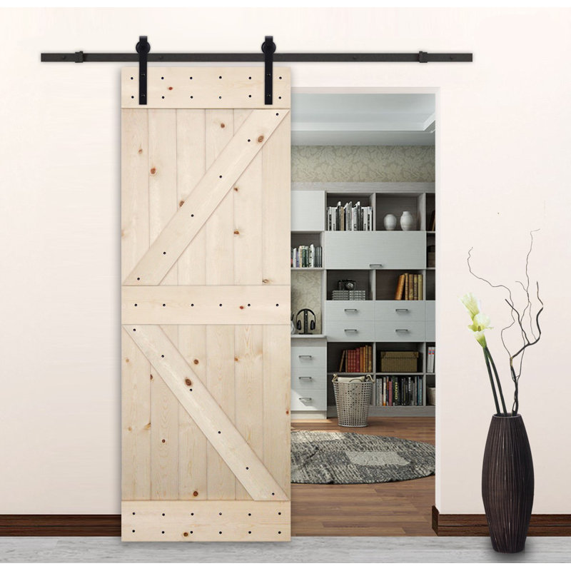Classic J-Style Sliding Wood Track Kit Barn Door Hardware