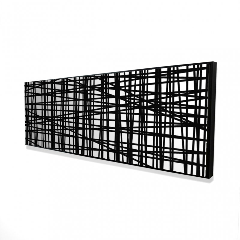 «Abstract Small Stripes» sur toile, H 16 po x l 48 po