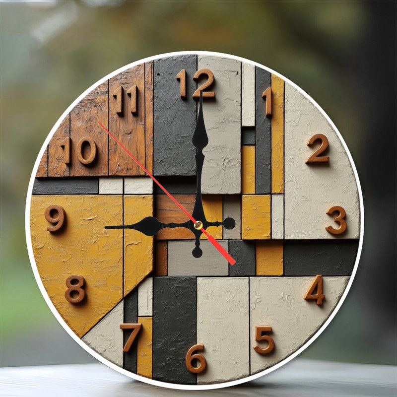 Horloge murale artistique en bois