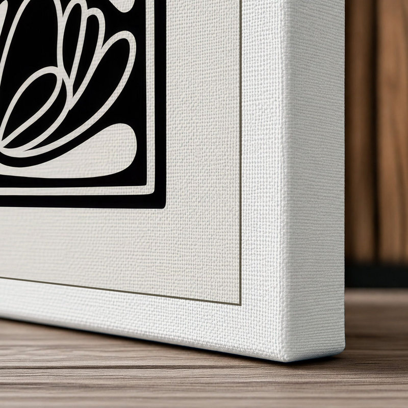Ornamental Floral Frame Art Deco - Wrapped Canvas, 18x12 - 45.7 x 30.5 cm, White Border