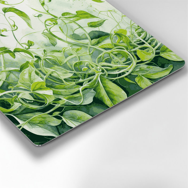 Art mural en métal légumes pousses de pois vert, H 8 po x l 8 po