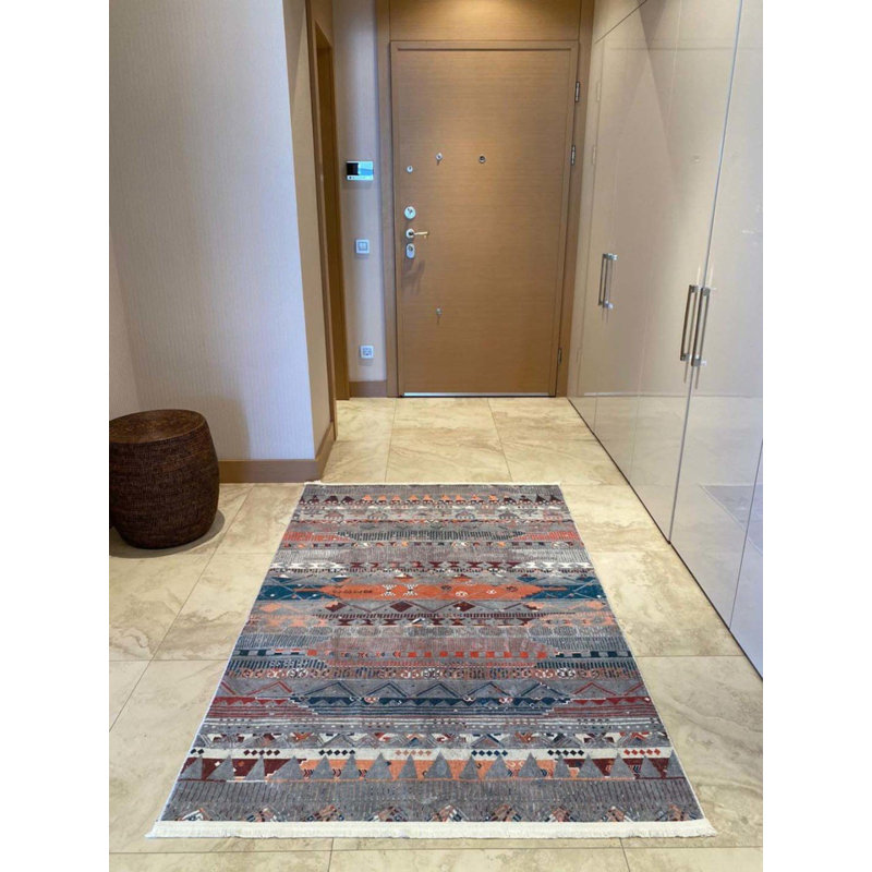 Tapis en coton avec envers antidérapant Lanney, Carré 3 pi 3 po