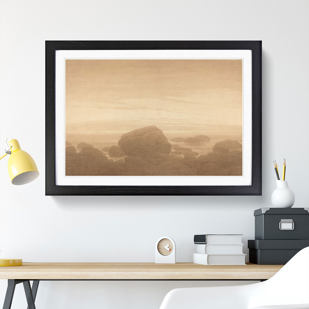 Moonrise on an Empty Shore by Caspar David Friedrich - Picture Frame Painting