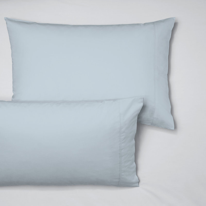 Light Blue King Size Cotton Sateen Pillowcase Set
