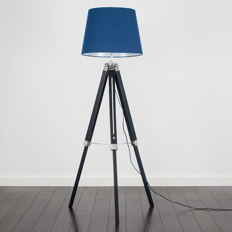 Bella Vista 175cm Tripod Floor Lamp, Navy Blue, No Bulb