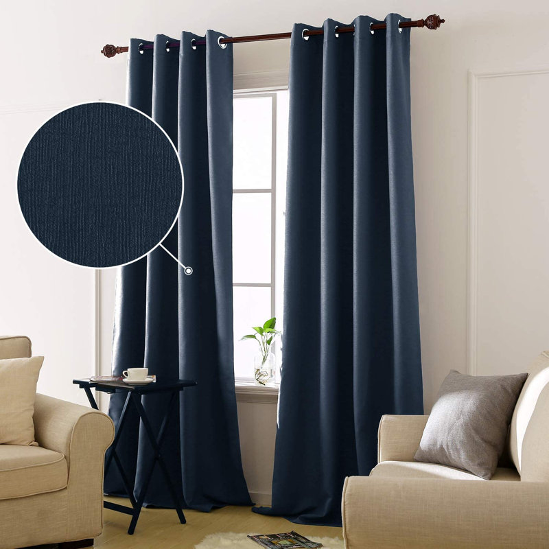 Albers Blackout Curtain Pair, Sky Blue, 140 W x 175 D cm