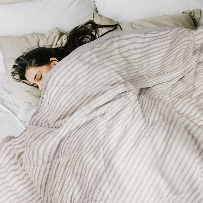All Season Reversible Cooling Comforter Striped Cooling Blanket