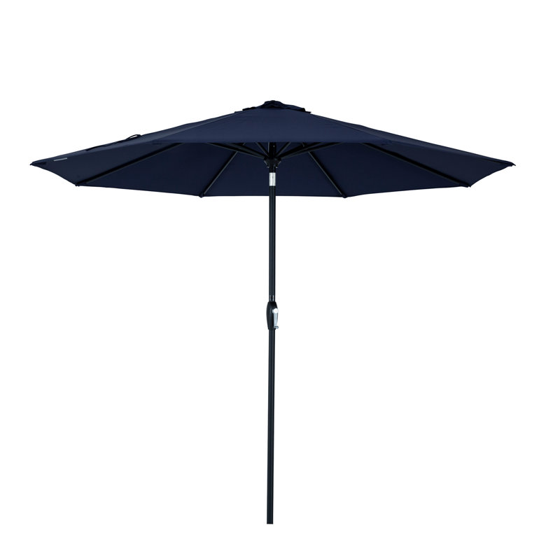 Parasol de marché 9 pi Kronqui, Marine, Bouton-poussoir