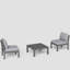Ensemble de conversation d'extérieur 2 personnes, chaises sans accoudoirs avec coussins et table d'appoint HiPS, gris-1568650798-1568650802