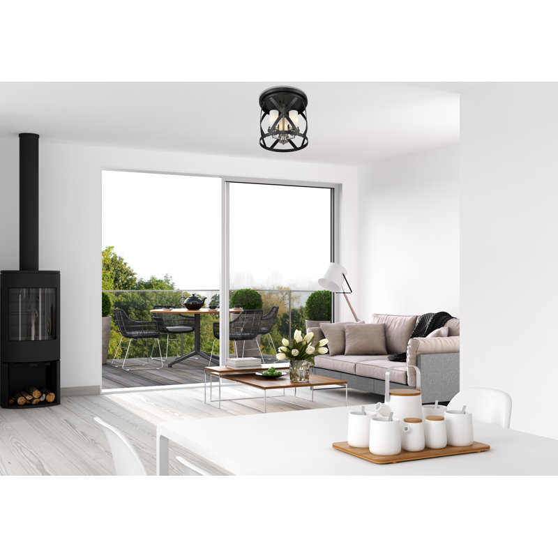 Beckville Glass Flush Mount, Brushed Nickel