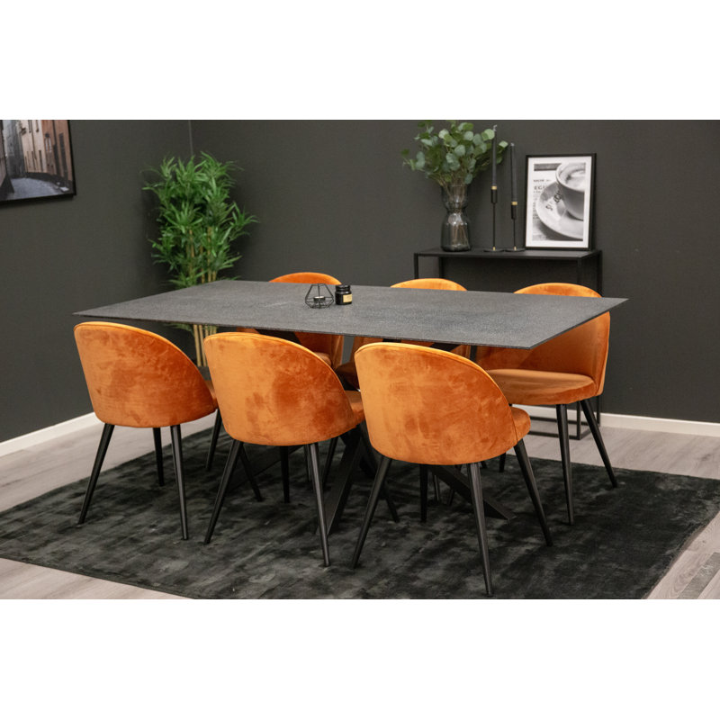 Briallen 6 - Person Dining Set, Rust/Black