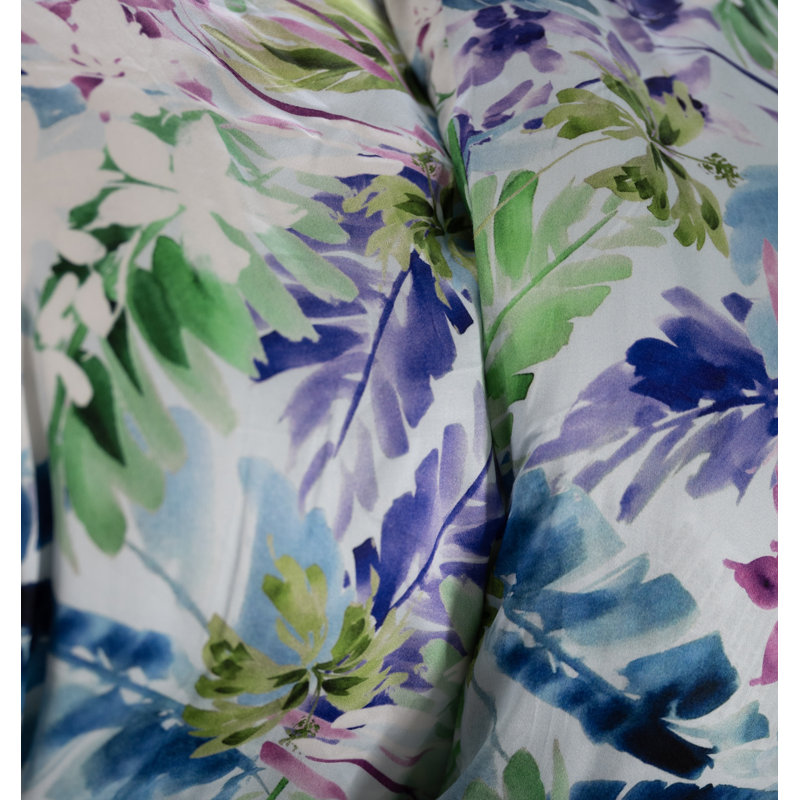 Cotton Sateen Floral Duvet Cover, King Comforter + 2 King Shams
