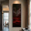 Grande toile murale encadrée, impression de paysage de montagne abstrait cramoisi foncé - 60 po x 20 po-78175552-78175553