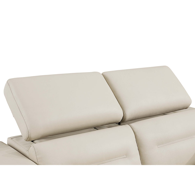 Fauteuil inclinable électrique oscillant de 65 po de largeur, Cuir beige