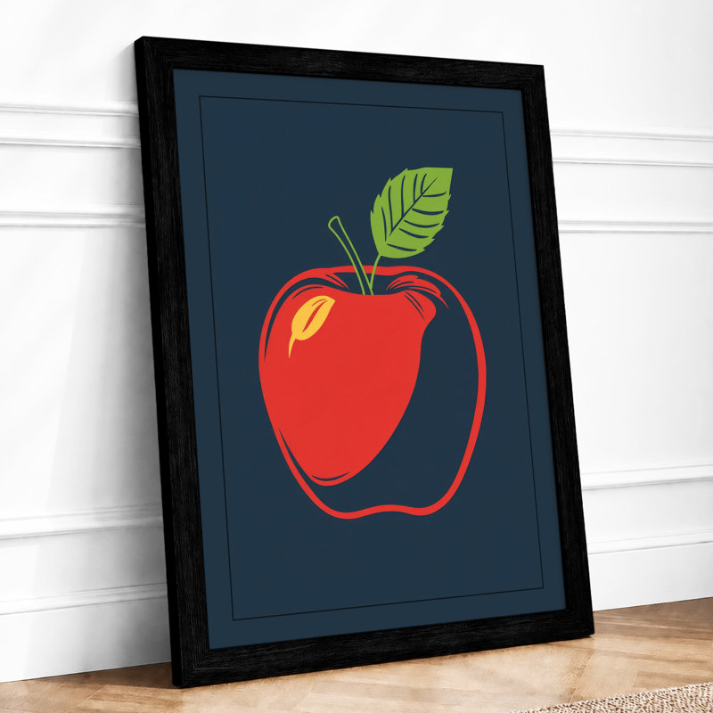Simple Apple Modern - Print, A2 - 59.4 x 42.0 cm, Black