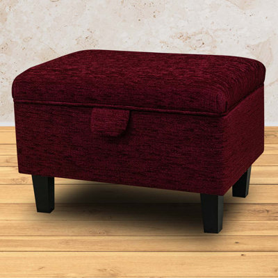 50.8cm Wide Rectangle Solid Colour Footstool Ottoman with Storage