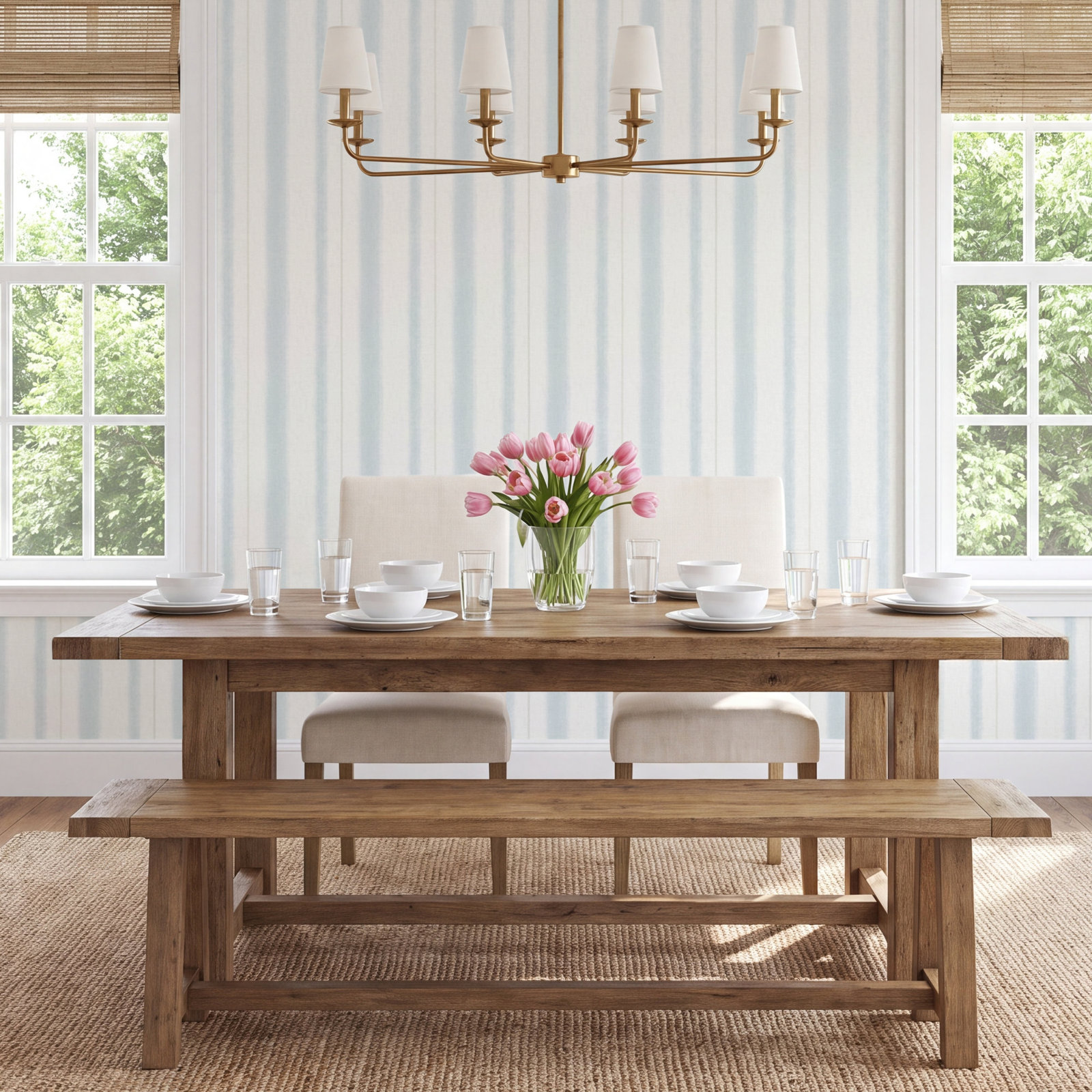 Carmelia Modern Unpasted Wallpaper, Blue