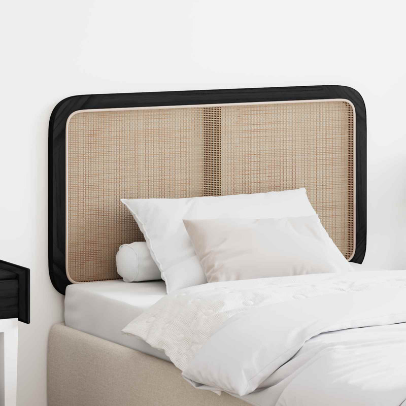 Solid Wood Headboard, 100 x 200cm, Black
