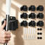 Support mural robuste pour balai et vadrouille, support à outils en acier inoxydable pour outils de jardin, râteaux, pelles et quincaillerie avec verrou de réglage automatique