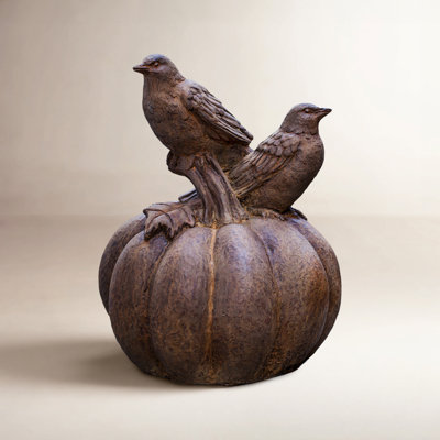 Birds on Pumpkin Statue